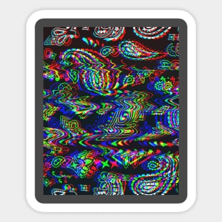 Paisley Pattern - Tricolor Glitch Sticker